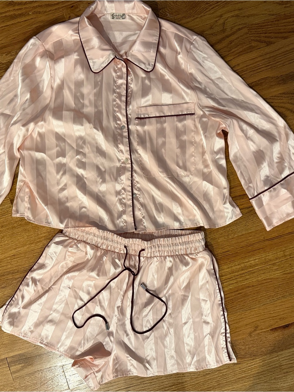Satin Pajama shorts Set - Light Pink - I primarily FP Free People size M